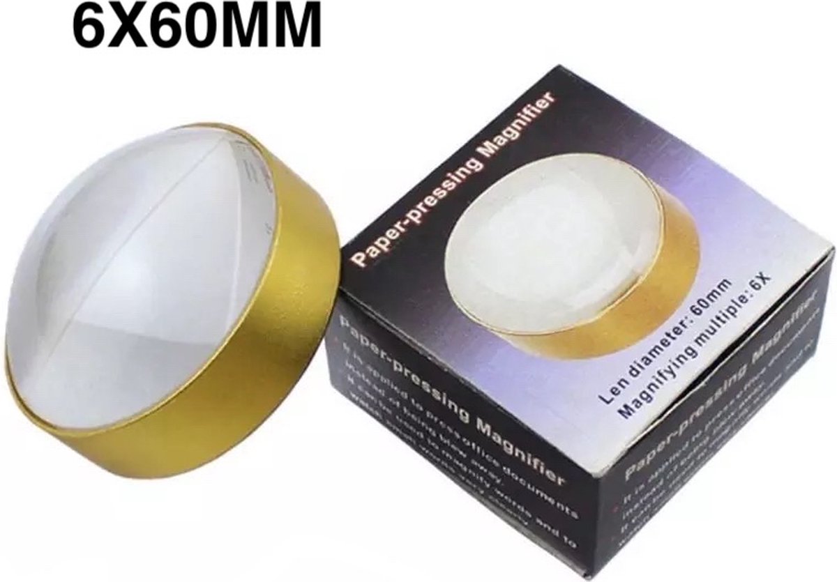 6X Optische Vergrootglas Dome, Draagbare Vergrootglas Presse-papier Lezen Acryl Vergrootglas Dome Tafel Kristal Vergrootglas Presse-papier