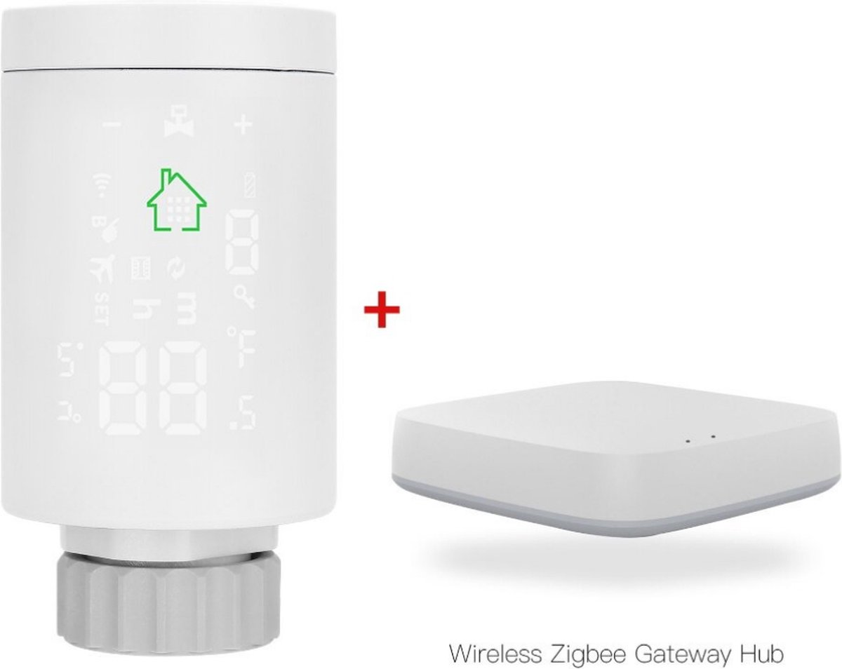 Loft Home® Slimme radiatorknop Incl. gateway Starterspakket Werkt met Alexa