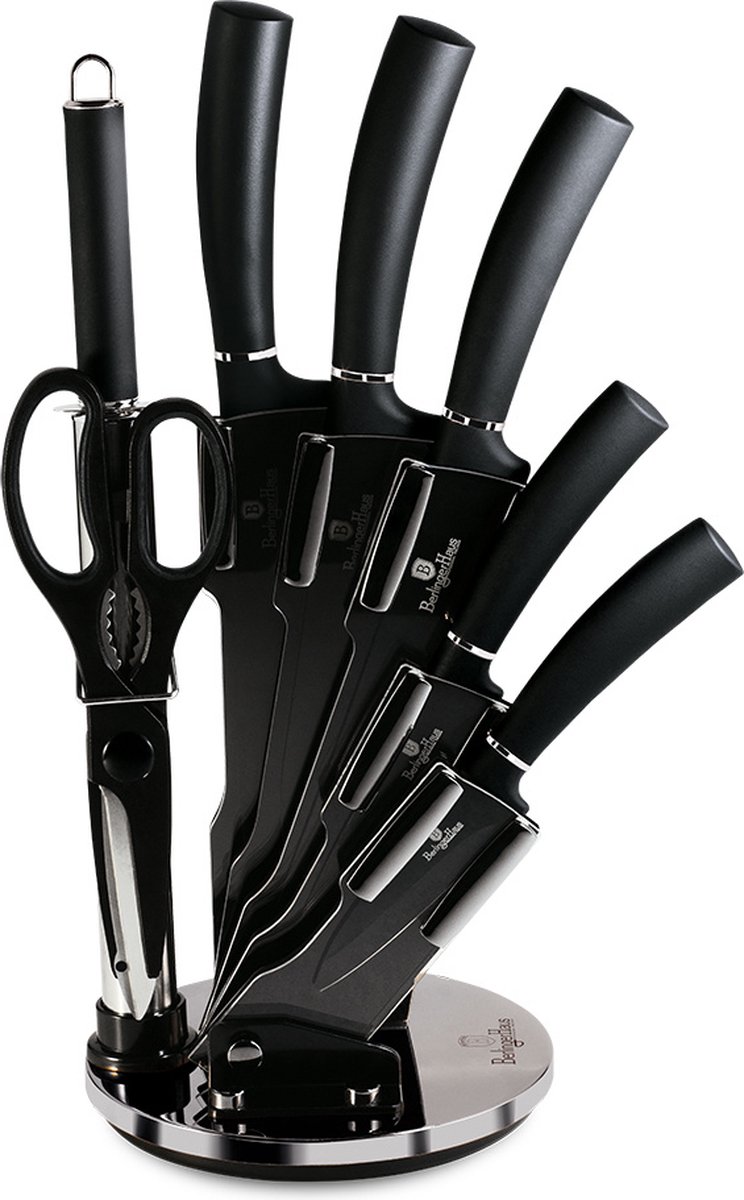 Berlinger Haus Messenset Carbon Pro Acryl/rvs Zwart 8-delig