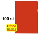 Pochette d'insertion pour dossiers en L Office Basics - PP - 100 pièces - rouge
