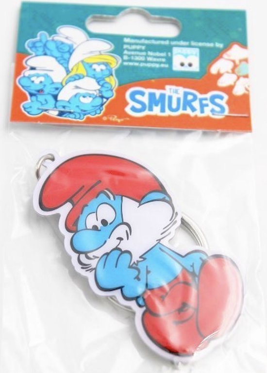 Grote smurf - metalen sleutelhanger 6 cm