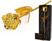 Gouden Roos - Kunstplant - In Zwart Fluwelen Doos - Rose - Cadeau