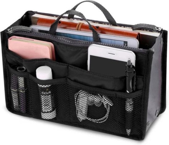 Organisateur de sac à main - Bag in Bag - 11 compartiments spacieux - Zwart  - 29 x 9 x... | bol