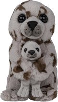 Pluche familie Zeehonden knuffels van 22 cm - Dieren speelgoed knuffels cadeau - Moeder en jong knuffeldieren