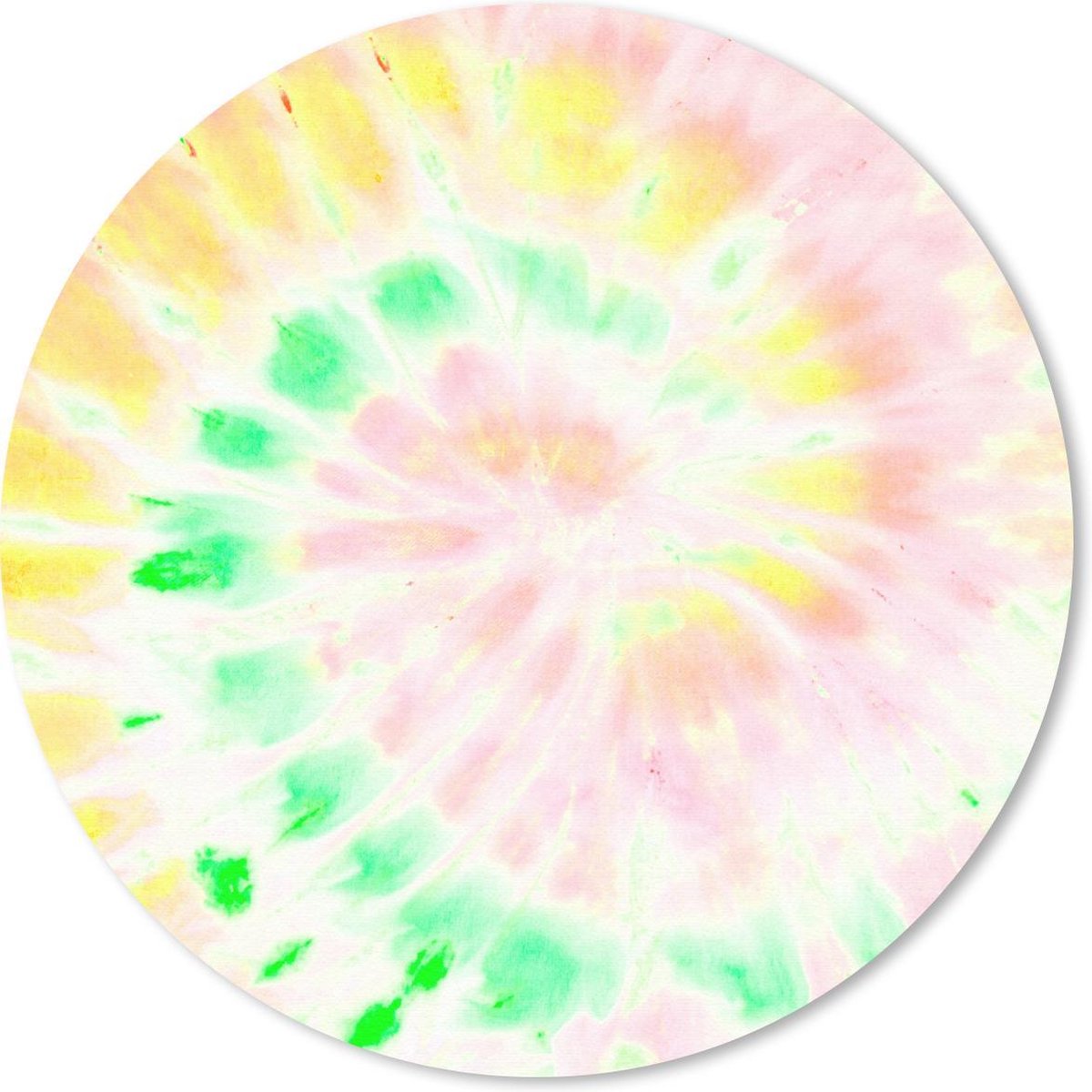 Muismat rond 30x30 cm - Mousepad Zomer - Tie dye - Wit - Ronde muismatten