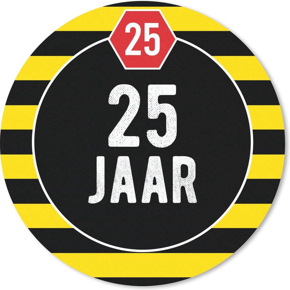 Muismat rond 20x20 cm - Mousepad Jubileum - 25 Jaar - Versiering - Ronde muismatten