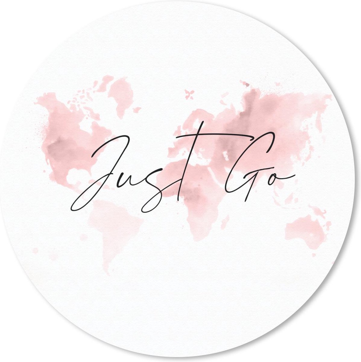 Muismat rond 40x40 cm - Mousepad Kaart - Waterverf - Roze - Quotes - Ronde muismatten