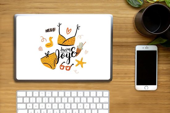 Sticker pour ordinateur portable - 13,3 pouces - Bikini - Été - Jaune