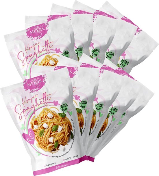 10x Konjac Spaghetti Low carb pasta Glutenvrij Suikervrij