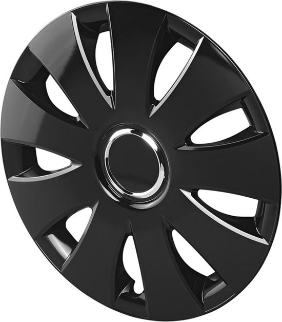 4-Delige Wieldoppenset Rapide Silver&Black 14 inch