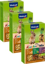 Vitakraft Rabbit Kracker 3in1 - Lapin Snack - 3 x Musli & Légumes & Popcorn