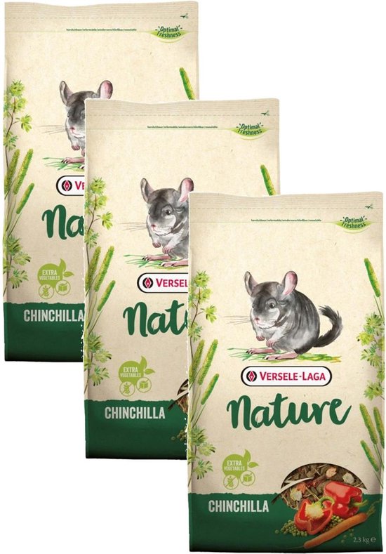 Versele-Laga Nature Chinchilla - Nourriture pour Chinchilla - 3 x 2,3 kg