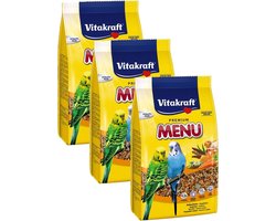 Vitakraft Parkieten Premium Menu - Vogelvoer - 3 x 500 g