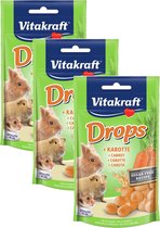 Vitakraft Rongeurs Drops - Snack Lapin - 3 x Carotte