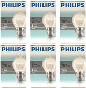 Philips - Kogellamp - 25Watt - E27 Fitting - Gloeilamp - Helder - Dimbaar - Grote Fitting - 25W - (6 STUKS)
