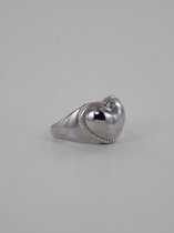 Ring massief hartje - zilver
