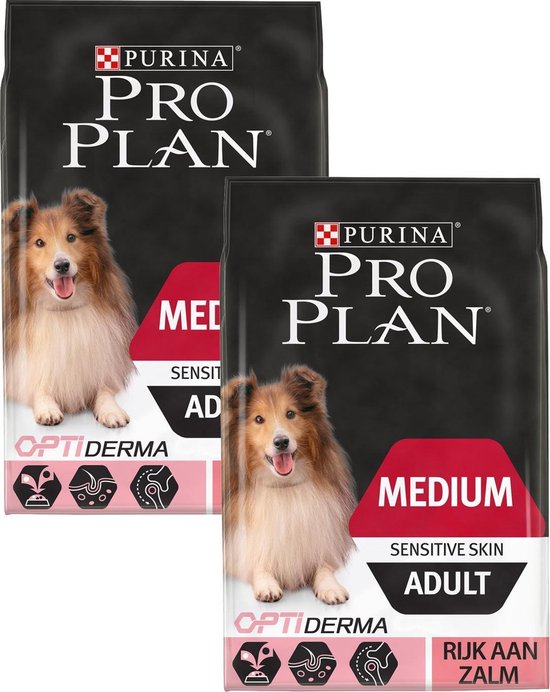 Pro Plan Dog Adult Medium Sensitive Skin - Zalm - Hondenvoer - 2 x 3 kg |  bol.com