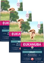 Eukanuba Adult Small & Medium Breed Saumon - Nourriture pour chiens - 3 x 2,5 kg