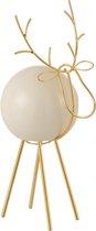 J-Line Rendier Modern Keramiek Wit/Goud Small Set van 2 stuks