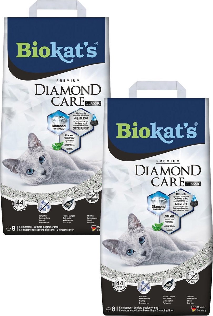 Bol.com Biokat's Diamond Care Classic Aloe Vera Geur - Kattenbakvulling - 2 x 8 l aanbieding