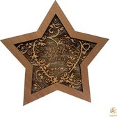 Lay3rD Lasercut - Houten kerstster - With Love - Harwood & MDF