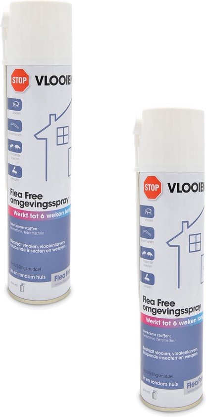 Flea Free Omgevingsspray - Anti vlooienmiddel - 2 x 400 ml | bol.com
