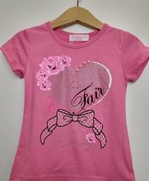 Meisjes T-shirt Happy roze 158/164