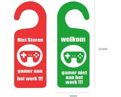 deurhanger niet storen - gamer aan het werk
