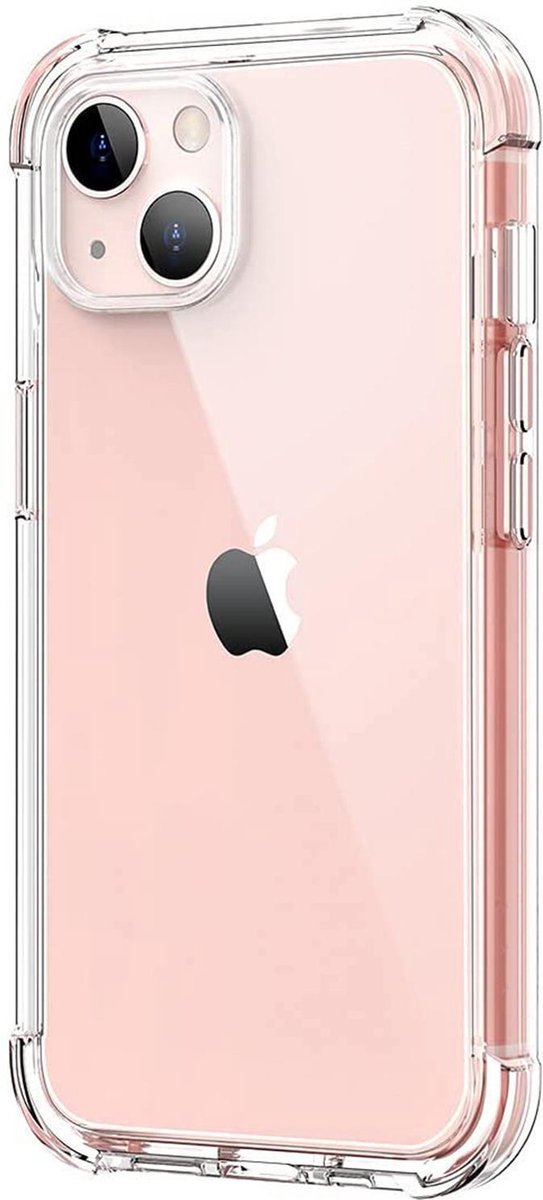 Hoesje Transparant geschikt voor Apple iPhone 13 - Shock Proof Hoesje Case met Versterkte rand