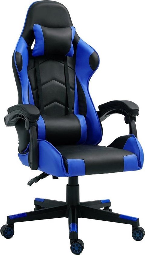 Alora Gaming stoel X-TREME - Blauw - Met Nekkussen & Verstelbaar Rugkussen - Kunstleer - Gamestoel - Game Stoel - Gaming chair - Bureaustoel - Office Chair