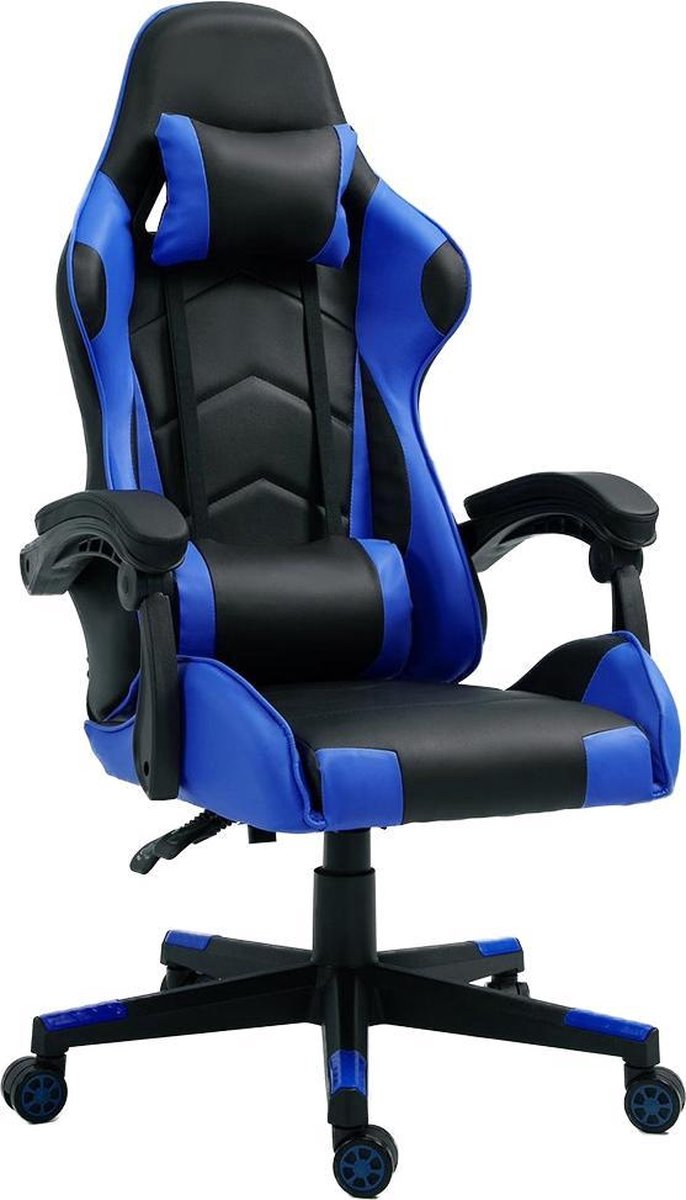 Alora Gaming stoel X-TREME - Blauw - Met Nekkussen & Verstelbaar Rugkussen - Kunstleer - Gamestoel - Game Stoel - Gaming chair - Bureaustoel - Office Chair