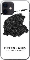 Geschikt voor iPhone 12 hoesje - Friesland - Wegenkaart Nederland - Wit - Siliconen Telefoonhoesje