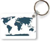 Sleutelhanger - Wereldkaart - Vormen - Blauw - Uitdeelcadeautjes - Plastic