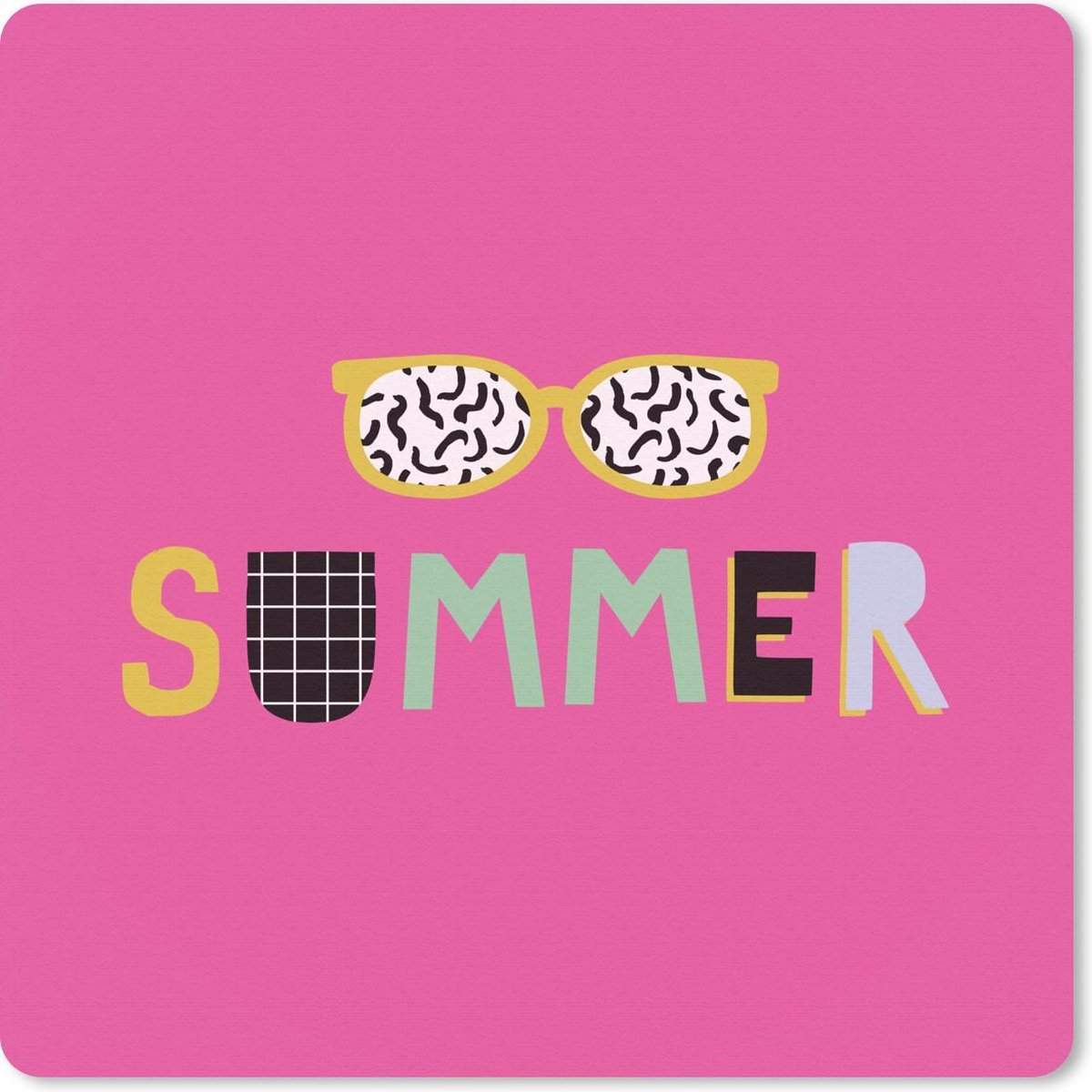 Muismat 30x30 cm - Mousepad Zomer - Zonnebril - Quote - Muismatten