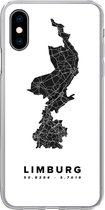 Geschikt voor iPhone X hoesje - Limburg - Nederland - Wegenkaart - Siliconen Telefoonhoesje