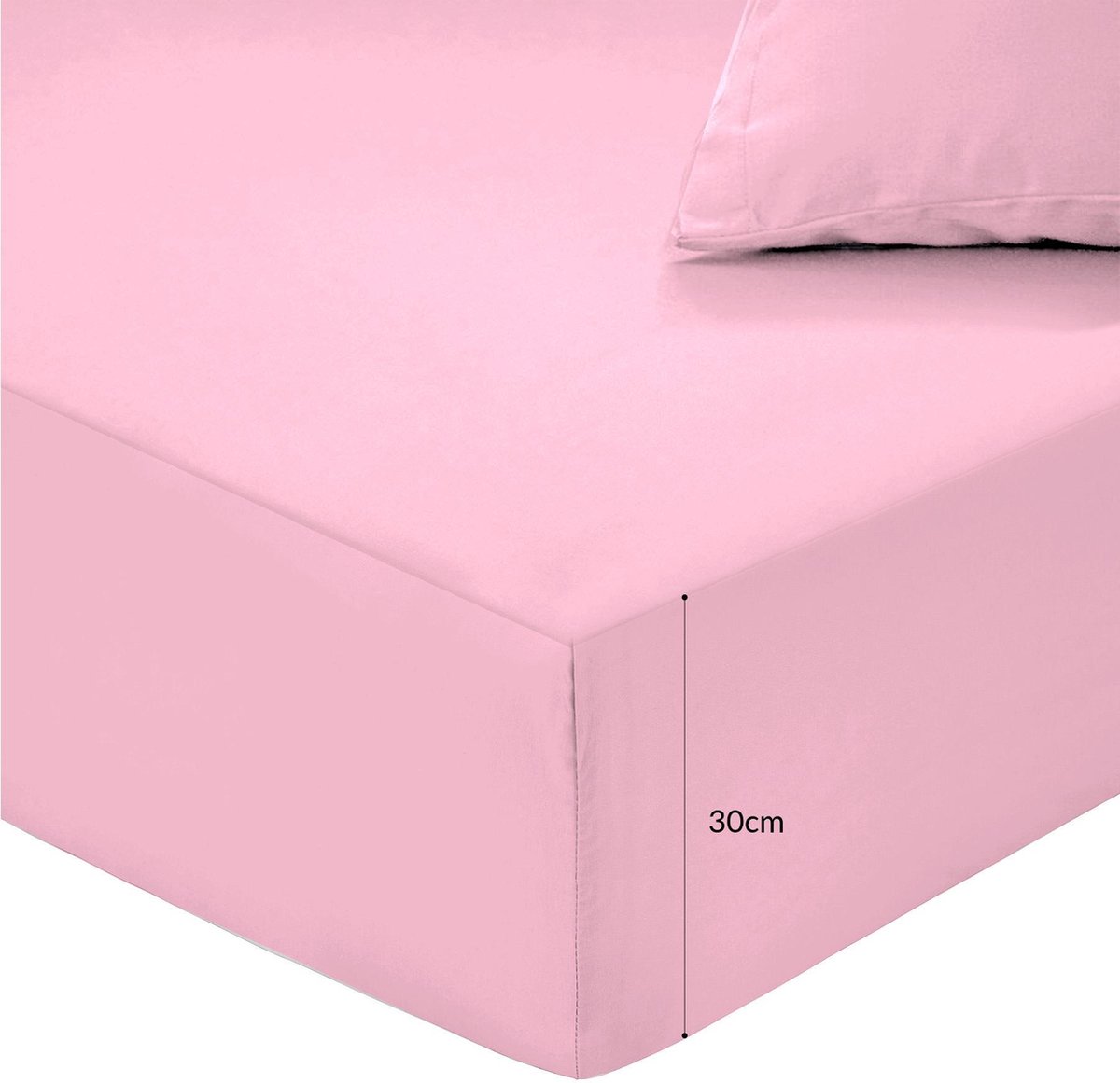Hoeslaken - Lekker Snoozen - Katoen - Roze - 90 X 200