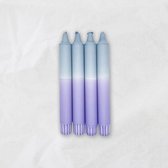 MINGMING - Kaarsen - Dip Dye - Dusty Blue/ Sweet Lavender - Set van 4