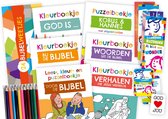 Bijbelse kleurboekjes - thuispakket met 7 boekjes, brochures, kleurpotloden en 10 extraatjes
