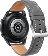 Smartwatch bandje - Geschikt voor Samsung Galaxy Watch 3 45mm, Gear S3, Huawei Watch GT 2 46mm, Garmin Vivoactive 4, 22mm horlogebandje - PU leer - Fungus - Strap - Grijs