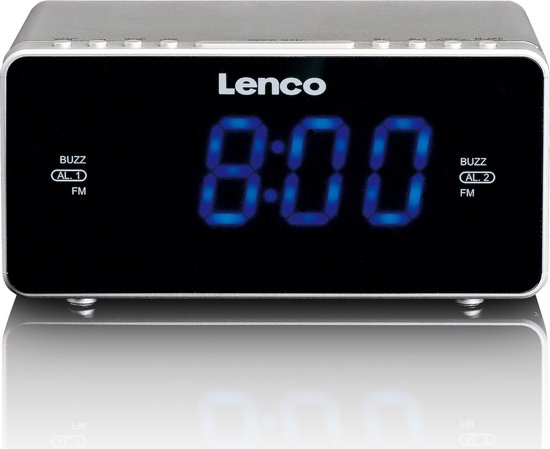 Lenco CR-520SI - Wekkerradio met USB-ingang - Dubbel alarm - Zilver |  bol.com