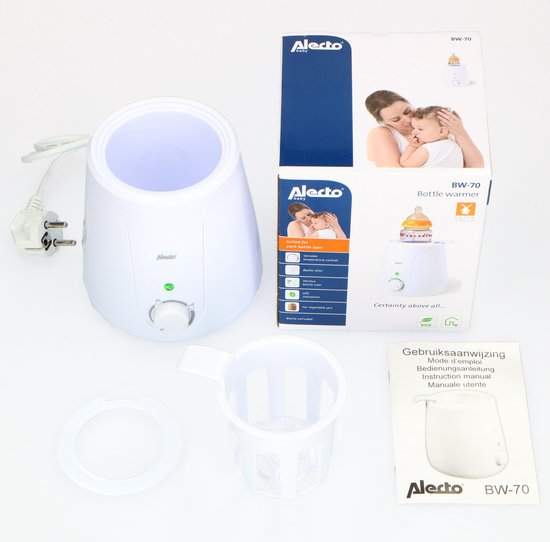 Alecto BW-70 - Flessenwarmer geschikt voor ieder flesje en potje - Snel en gemakkelijk in gebruik - Wit