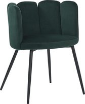 IN.HOMEXL - Humpreys - Groen - Eetkamerstoel met armleuning - Fluweel Stoel - Eetstoelen - Velvet Eetkamerstoel - Metaalpoot - Fluweel Stoelen