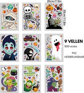 Halloween stickers - 500 stuks - pvc - 9 vellen