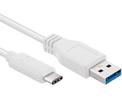 USB C kabel | Laadsnelheid 5V / 3A / 15 watt | USB 3.2 gen 1 | 5 Gb/s | Type A naar C | Male to male | Wit | 1.5 meter | Allteq