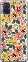 Samsung A71 hoesje siliconen - Blossom | Samsung Galaxy A71 case | multi | TPU backcover transparant