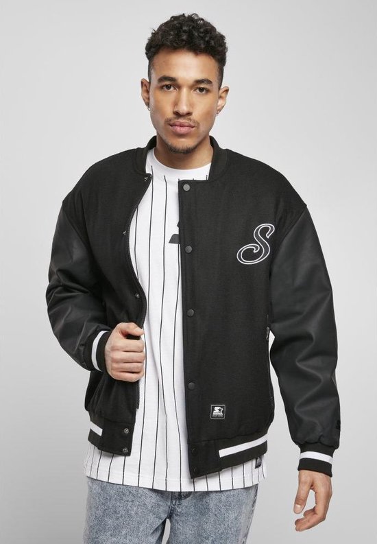 Starter College jacket Script Zwart