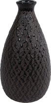 Vase "Brent" S noir/marron terre 14x14x25.5cm