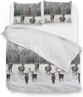 Zo! Home Ronald Dekbedovertrek - Flanel - Tweepersoons - 200x200/220 cm - White/Grey