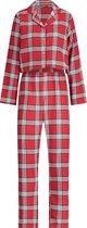 Hunkemöller Dames Nachtmode Pyjama set check Twill  - Rood - maat L