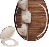Toiletdeksel Easy Fix Clip System Houtmotief